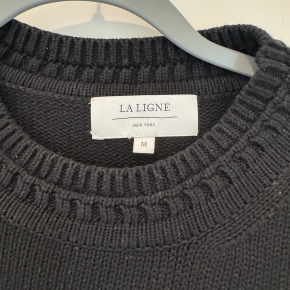 La Ligne Jill Sweater in Black and White Stripes - Picture 3 of 4